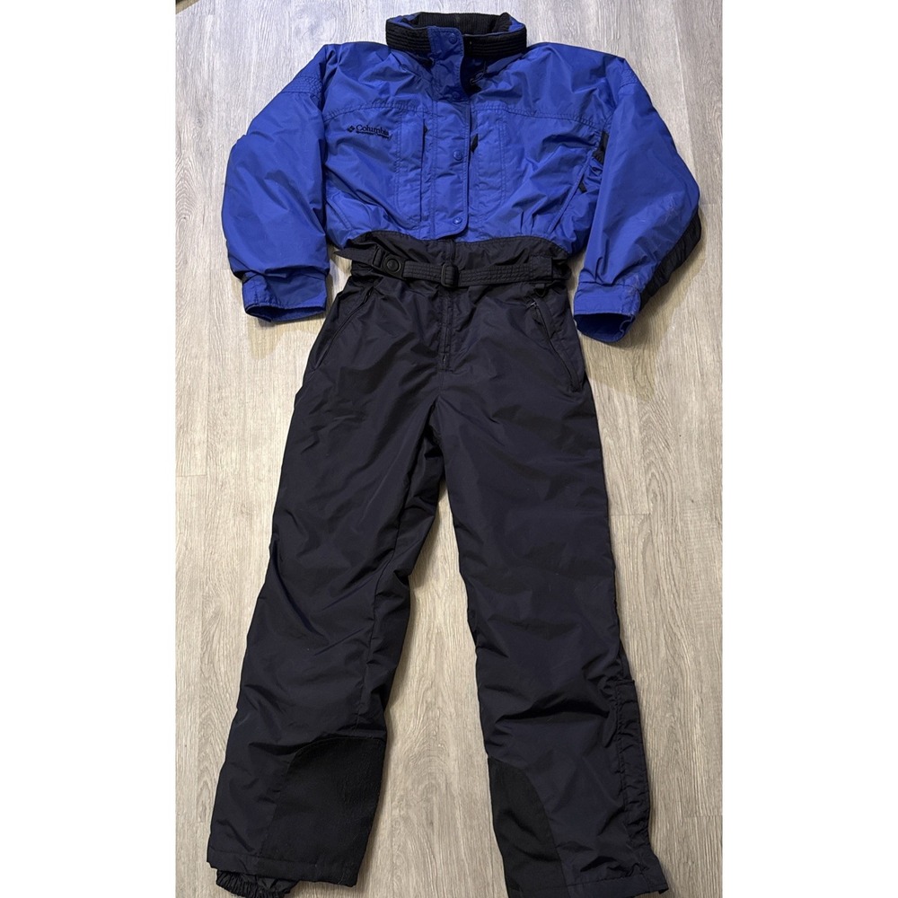 Columbia Women's Insulated One-Piece Ski Snowsuit Zip Nylon Blue/Black M